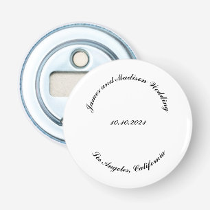 Naam aanpassen, datum zwarte gebogen letters bruil button flesopener