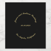 Naam aanpassen, datum zwarte goudbruiloft wijn etiket (Enkel label)