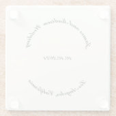 Naam aanpassen, datum zwarte huwelijksgunsten glazen onderzetter (Achterkant)