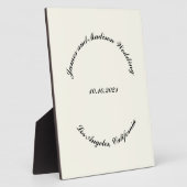 Naam aanpassen, datum zwarte ivoor bruiloft fotoplaat (Zijkant)