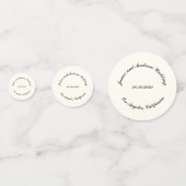 Naam aanpassen, datum zwarte ivoorbruiloft confetti (Achterkanten)