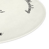 Naam aanpassen, datum zwarte ivoorbruiloft snijplank (Hoek)