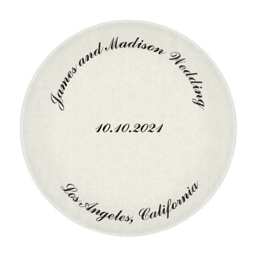 Naam aanpassen, datum zwarte ivoorbruiloft snijplank (Voorkant)