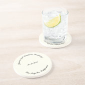 Naam aanpassen, datum zwarte ivoorbruiloft zandsteen onderzetter (Zijkant)