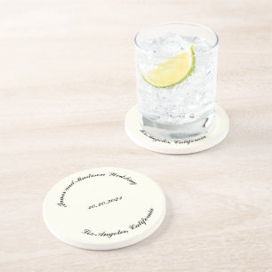 Naam aanpassen, datum zwarte ivoorbruiloft zandsteen onderzetter