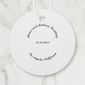 Naam aanpassen, datum zwarte kromme letters bruilo bedankjes labels (Achterkant)