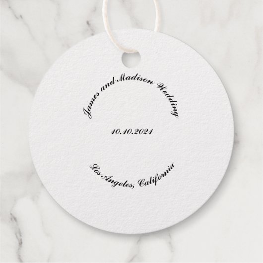 Naam aanpassen, datum zwarte kromme letters bruilo bedankjes labels (Achterkant)