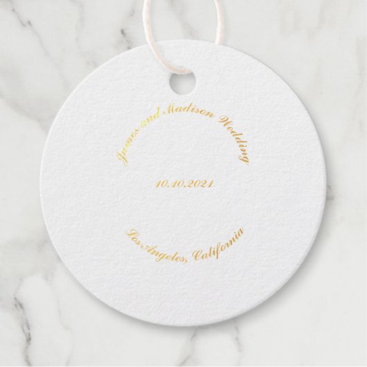 Naam aanpassen, datum zwarte kromme letters bruilo bedankjes labels (Voorkant)