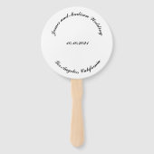 Naam aanpassen, datum zwarte kromme letters bruilo handwaaier (Voorkant)