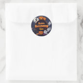 Naam aanpassen Happy Halloween Ronde Sticker (Tas)