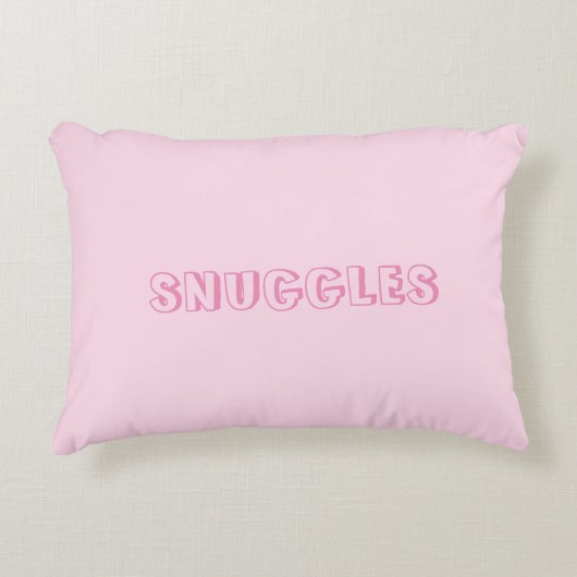 Naam aanpassen "Snuggles" Lichtroze Accent Kussen (Voorkant)