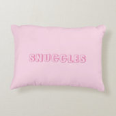 Naam aanpassen "Snuggles" Lichtroze Accent Kussen (Achterkant)