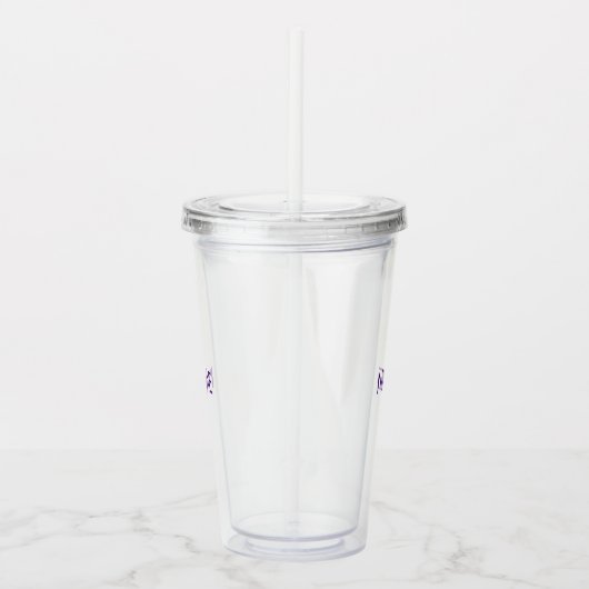 Naam aanpassen, tekst minimalistisch paarse wissen acryl drinkbeker (Rechts)