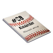 Naam Aantal Positie Aangepast wit Baseball Notitieboek (Rechterzijde)