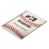 Naam Aantal Positie Aangepast wit Baseball Notitieboek (Linkerzijde)