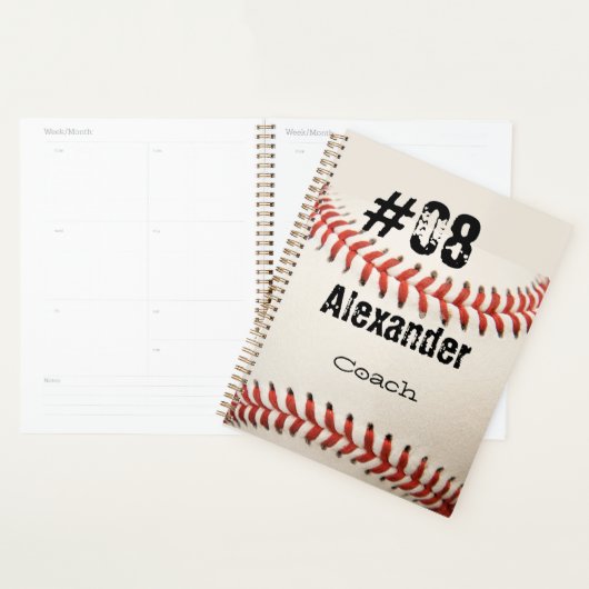 Naam Aantal Positie Aangepast wit Baseball Planner (Display)