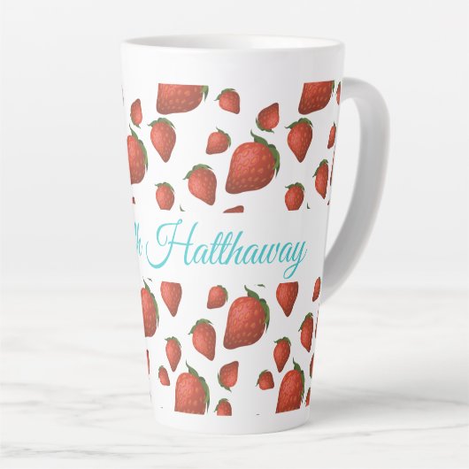 Naam aardbei latte mok (Rechterhoek)