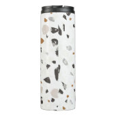 Naam, Aardetonen Mozaïek Terrazzo Patroon 12oz Thermosbeker (Achterkant)