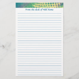 Naam Abstract blauw groen Paarse gevoerd briefpapi Briefpapier