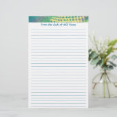 Naam Abstract blauw groen Paarse gevoerd briefpapi Briefpapier (Staand voorkant)