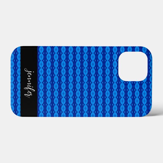 naam Abstract blauw patroon Case-Mate iPhone Case (Achterkant (horizontaal))