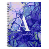 Naam | Abstract monogram blauw Notitieboek (Voorkant)