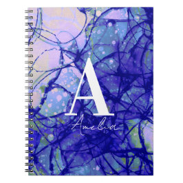 Naam | Abstract monogram blauw Notitieboek