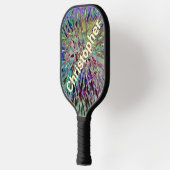 Naam Abstracte Floral Macro Blue Yellow Pickleball Paddle (Links)