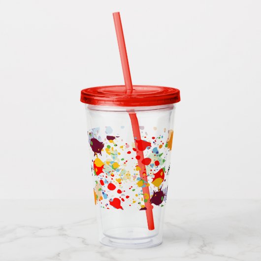 Naam Abstracte verfplaat bevestigen Acryl Drinkbeker (Links)