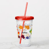 Naam Abstracte verfplaat bevestigen Acryl Drinkbeker (Achterkant)