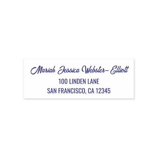 Naam Adres Elegant Script Calligraphy Modern Zelfinktende Stempel (Design)