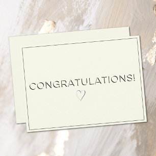 Naam, Adres    Ivoor Kleur Felicitaties Plat Notitiekaartje