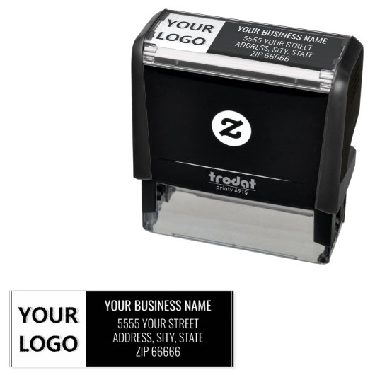 Naam Adres Kleur Zelfinkende Stempel met Eigen Log (In situ)