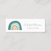 Naam Afstuderen Cute Girly Rainbow Contactkaartje (Voorkant)