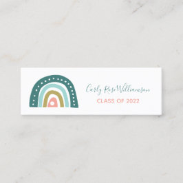 Naam Afstuderen Cute Girly Rainbow Contactkaartje