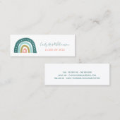 Naam Afstuderen Cute Girly Rainbow Contactkaartje (Voorkant / Achterkant)