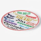 Naam afstuderen gefeliciteerd papieren bordje (Gekanteld)