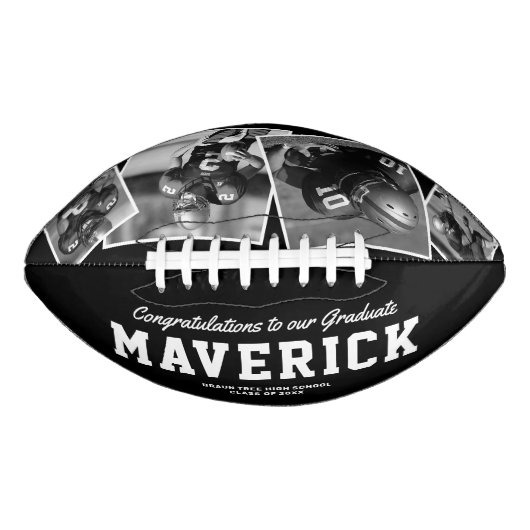 Naam Afstuderen Gift 4 Foto American Football (Voorkant)