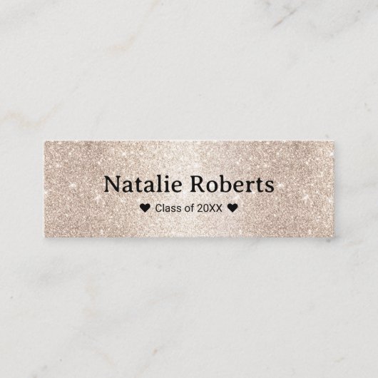 Naam afstuderen Invoegen Kaart Elegant Gold Glitte Contactkaartje (Voorkant)