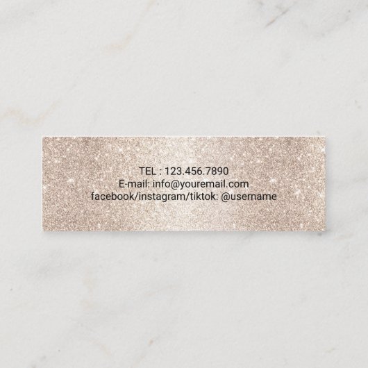 Naam afstuderen Invoegen Kaart Elegant Gold Glitte Contactkaartje (Achterkant)