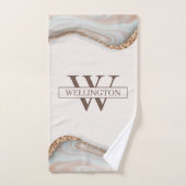 Naam Agate Stone Marble Monogram Bad Handdoek (Handdoek)