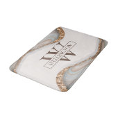 Naam Agate Stone Marble Monogram Badmat (Gekanteld)
