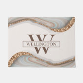Naam Agate Stone Marble Monogram Deurmat (Voorkant)