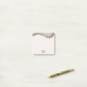 Naam Agate Stone Marble Monogram Post-it® Notes (Op bureau)