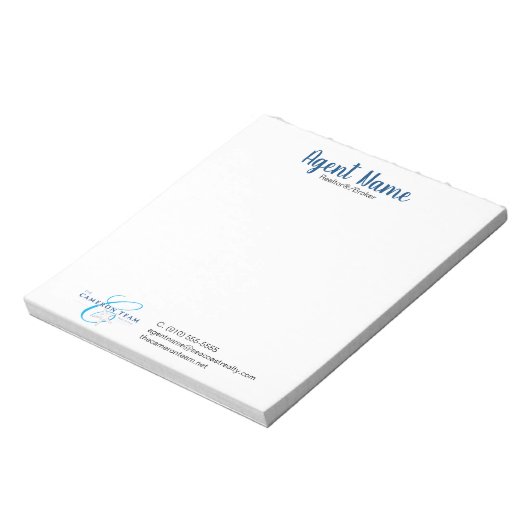 Naam agent aangepast notitieblok (Linkerzijde)