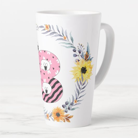 Naam alfabet "B" Latte Mok (Rechterhoek)