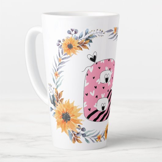 Naam alfabet "B" Latte Mok (Linkerhoek)