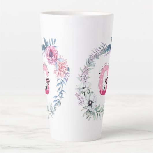 Naam alfabet "G" Latte Mok (Voorkant)