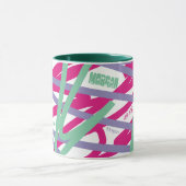 Naam Alle over Lijnen Roze Paarse Abstracte Koel Mok (Midden)