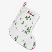 Naam Alpiene Skiers Skiing Ski Winter Trees Grote Kerstsok (Voorkant (Hangend))